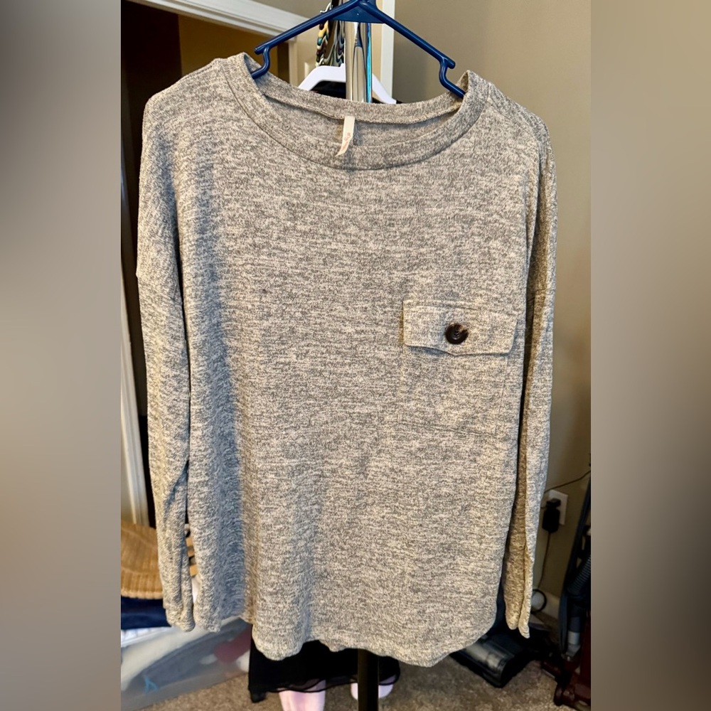 My Story Heather Gray Knit Top